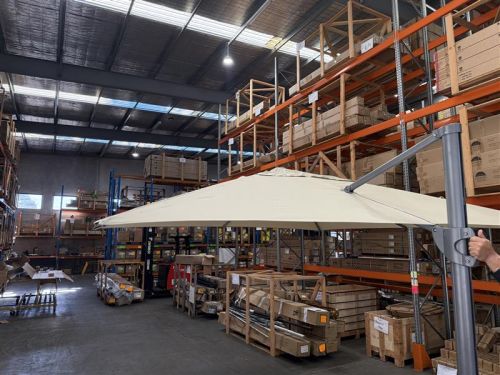 Shelta Savannah 3.3m Square Cantilever. Canopy: O'Bravia - Natural - SECONDS