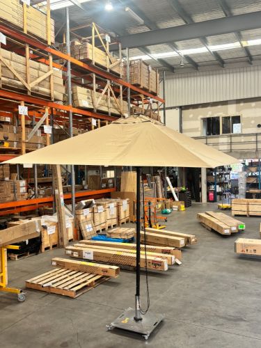 Sunranger Cafe Series Umbrella - 2.5m Square Black. Canopy: SunNova - Beige Seconds Only 4 Available