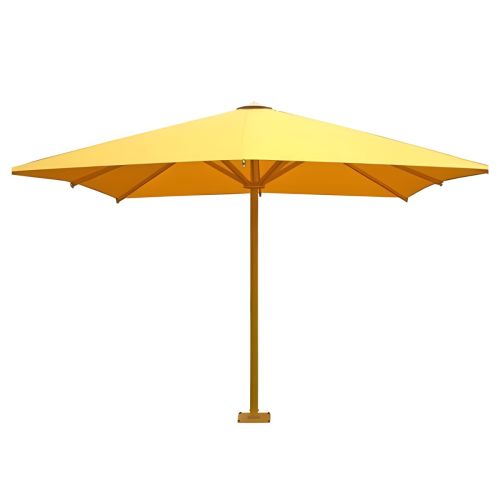Italian Piazza PVC Heavy Duty Commercial Umbrella Yellow Square Yellow Frame Main Image