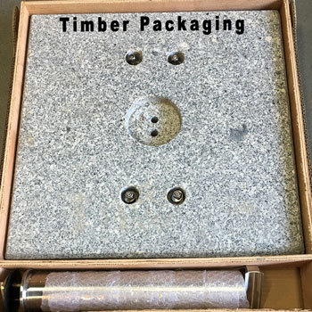 Granite Baseplate in Timber Packaging Crate